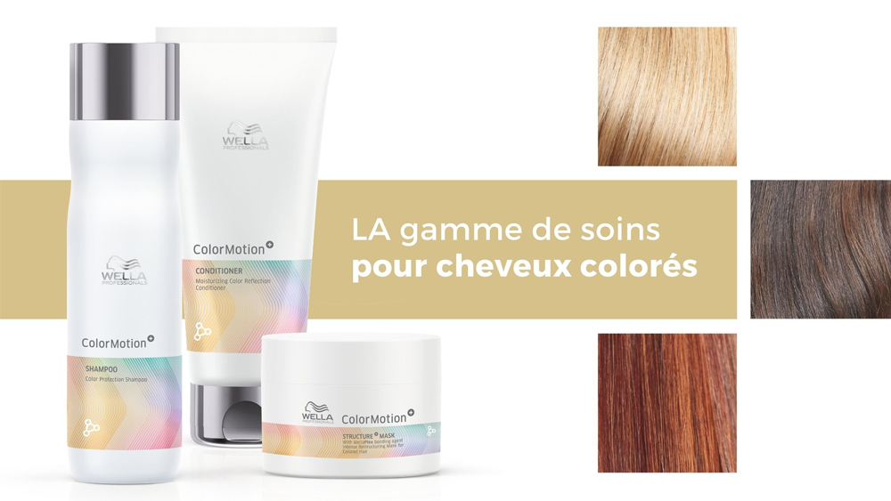 Bouteilles de soins capillaires Color Motion+ de Wella
