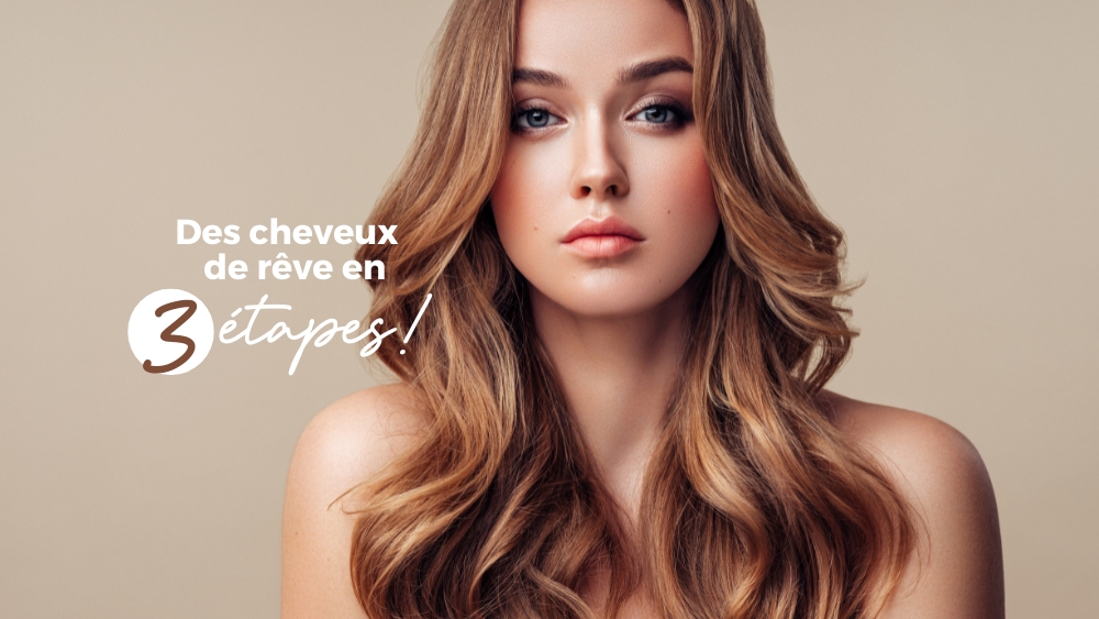 Des cheveux de rêve en trois étapes avec un look élégant et naturel.