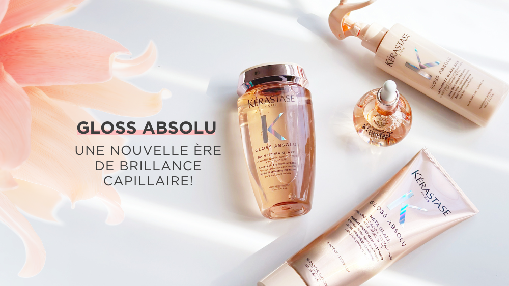Gloss Absolu de Kérastase, une gamme innovante pour une brillance capillaire éclatante.